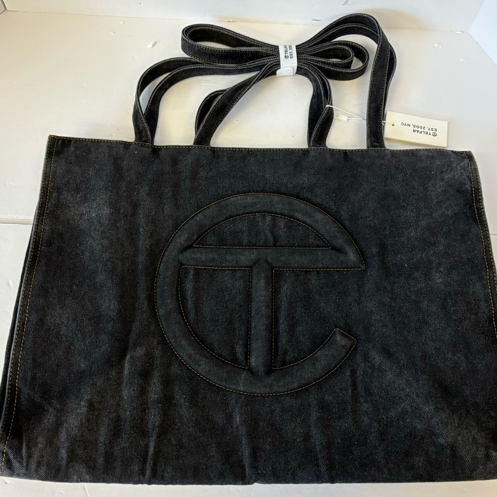 COPY - New with tags and dust bag Telfar Large Black Denim Tote